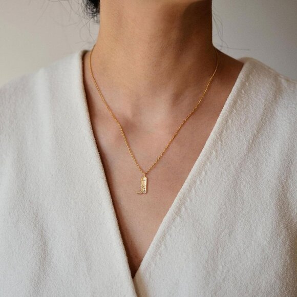 ⚡Gold Cowboy Boot Pendant Necklace Western Country Style Jewelry for Women Gift - Picture 1 of 7